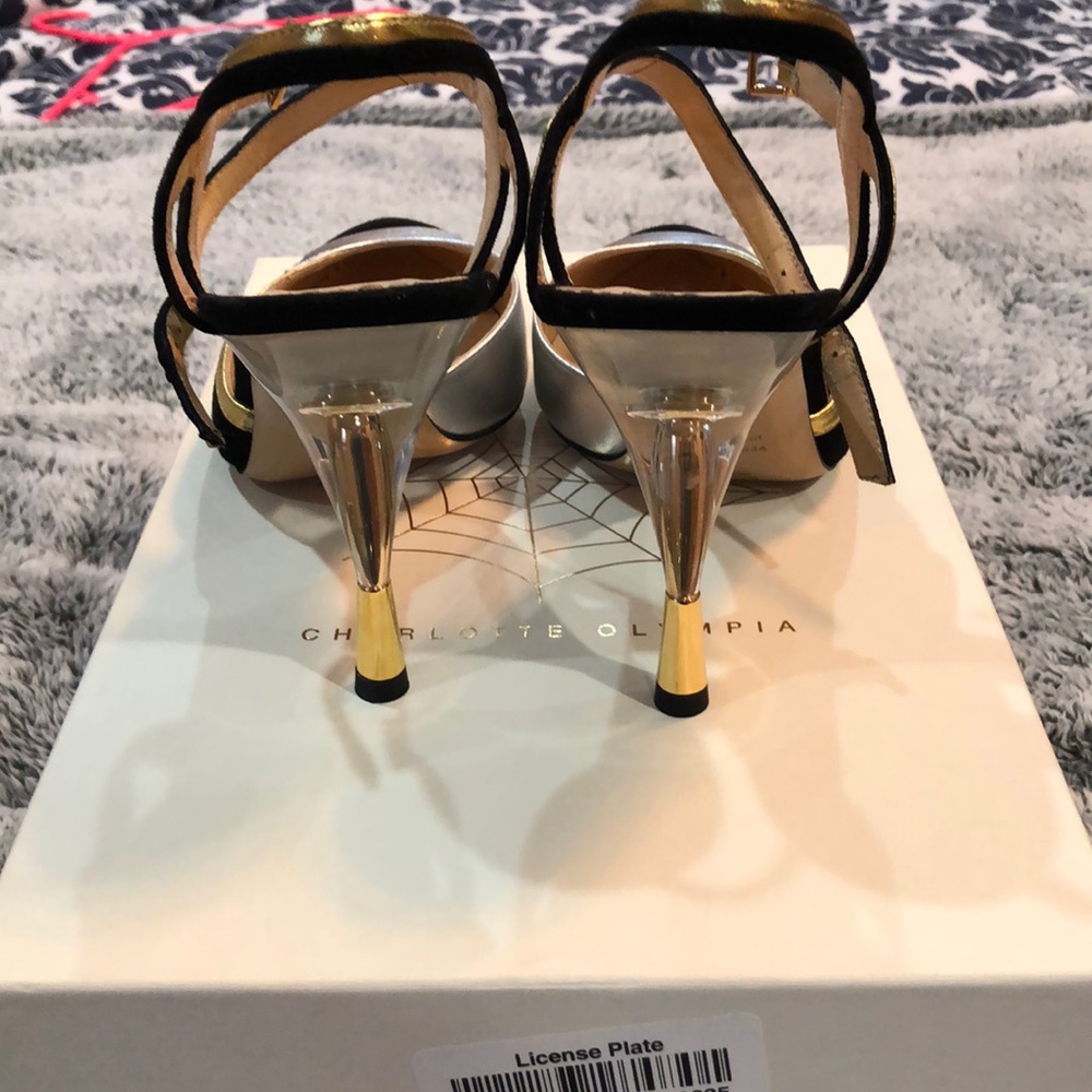 Charlotte Olympia suede/leather heels - Picture 2 of 9
